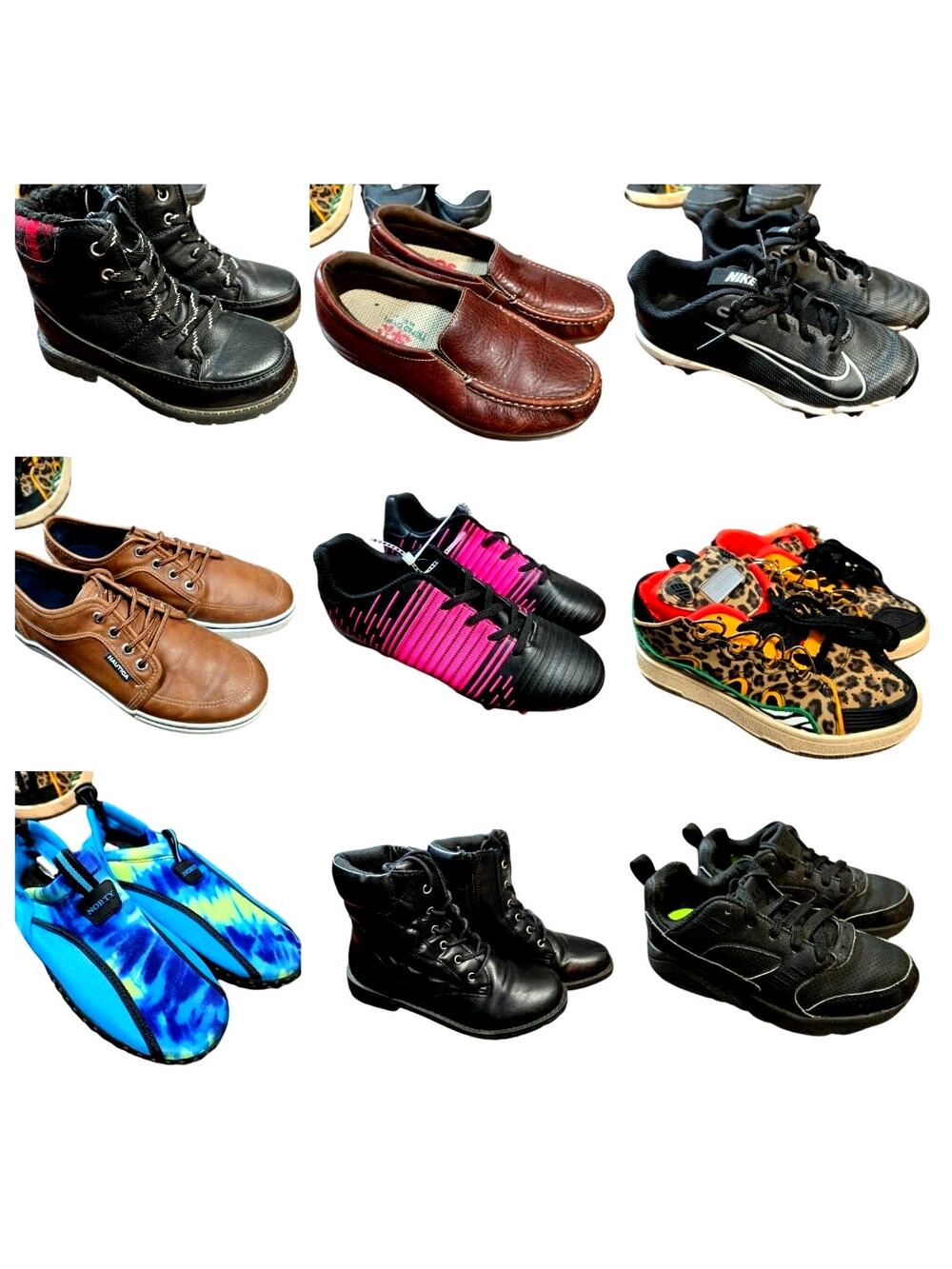 Bulk Boy's Girl's Shoe Lot of 9 Name Brand Wholesale Reseller ROI Children Nike
